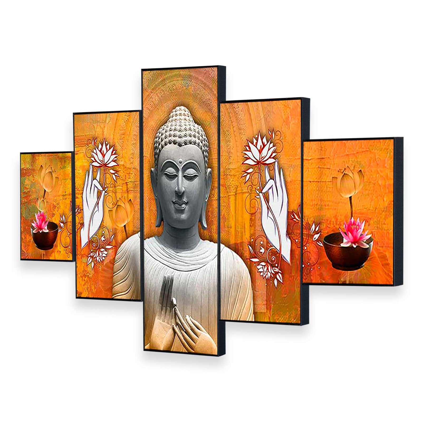 Set Of Five Framed Digital Wall Painting