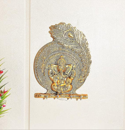 KridayKraft Metal Ganesha ji Key Holder Decorative for Wall Ganesh Statue