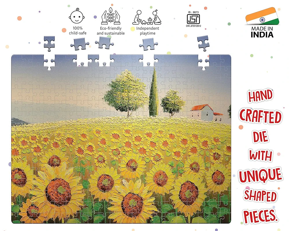 Popcorn Games & Puzzles 300 Piece Puzzle Sunflower Field |Improves Your Child Memory, Logical Thinking, Visual Perception & Concentration