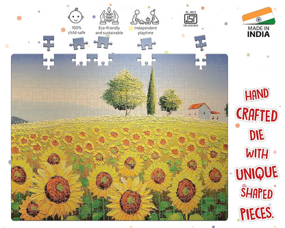 Popcorn Games & Puzzles 300 Piece Puzzle Sunflower Field |Improves Your Child Memory, Logical Thinking, Visual Perception & Concentration