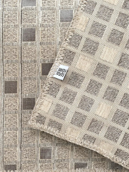 Saral Home Chenille 2 Seater Reversible Sofa Cover Throw Colour Beige