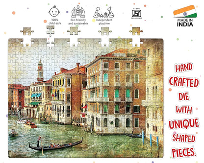 Popcorn Games & Puzzles 300 Piece Puzzle The City of Cannal |300 Piece Kid Jigsaw Puzzle Featuring The Venice City |Improves Your Child Brain Power