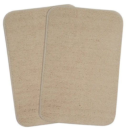 Saral Home Easy Living Microfiber Solid Anti-skid Bath Rectangular Mats Colour Beige (Pack Of 2)