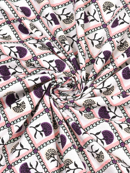 100% Pure Cotton Traditional Printed Bedsheet for Double Bed King Size Bedsheet with 2 Pillow Covers