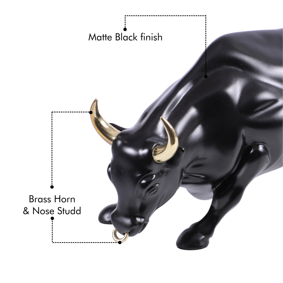 Artarium Abstract Art Charging Bull Figurine Idol