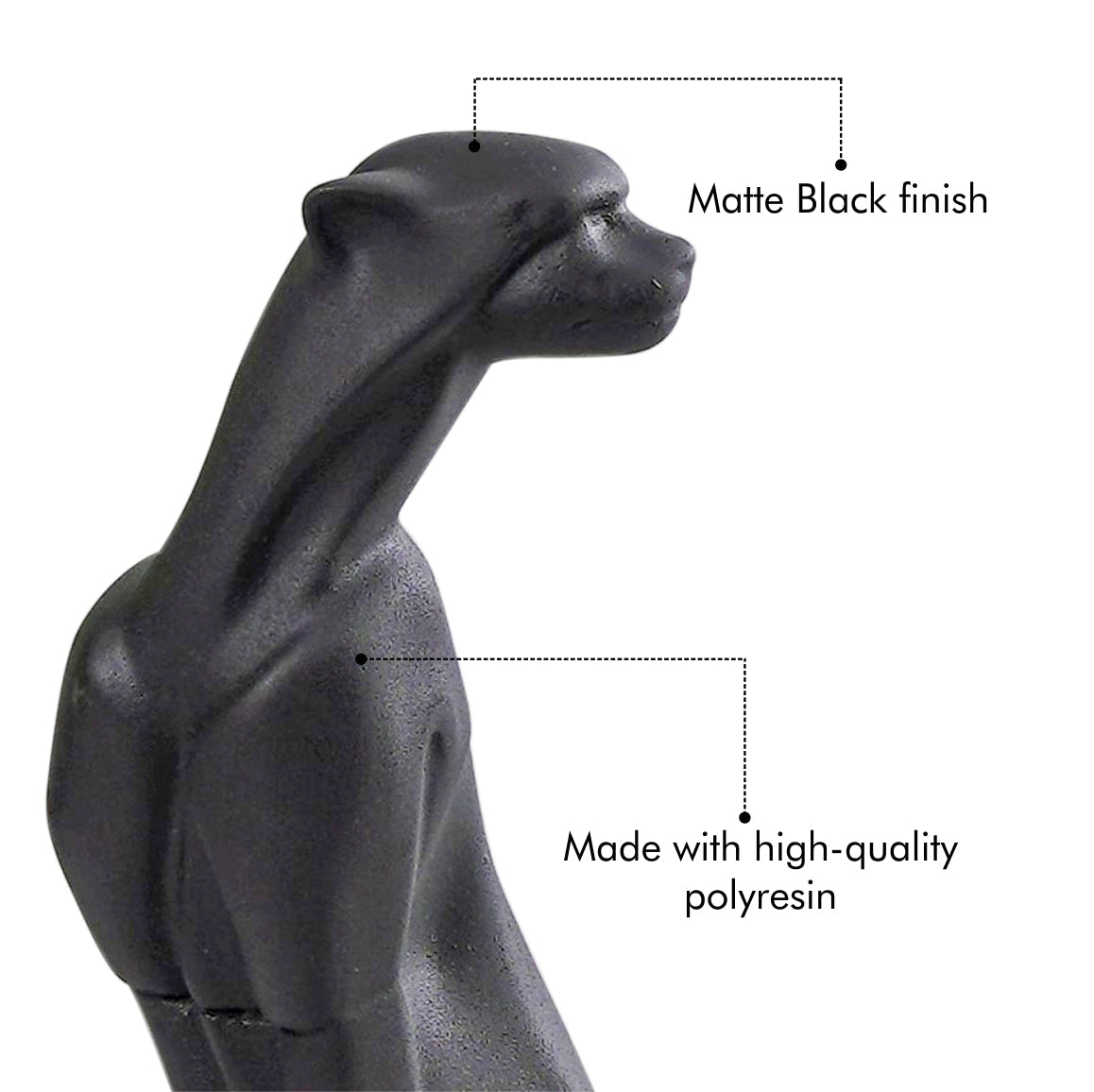 Artarium Abstract Art Sitting Panther Figurine Idol