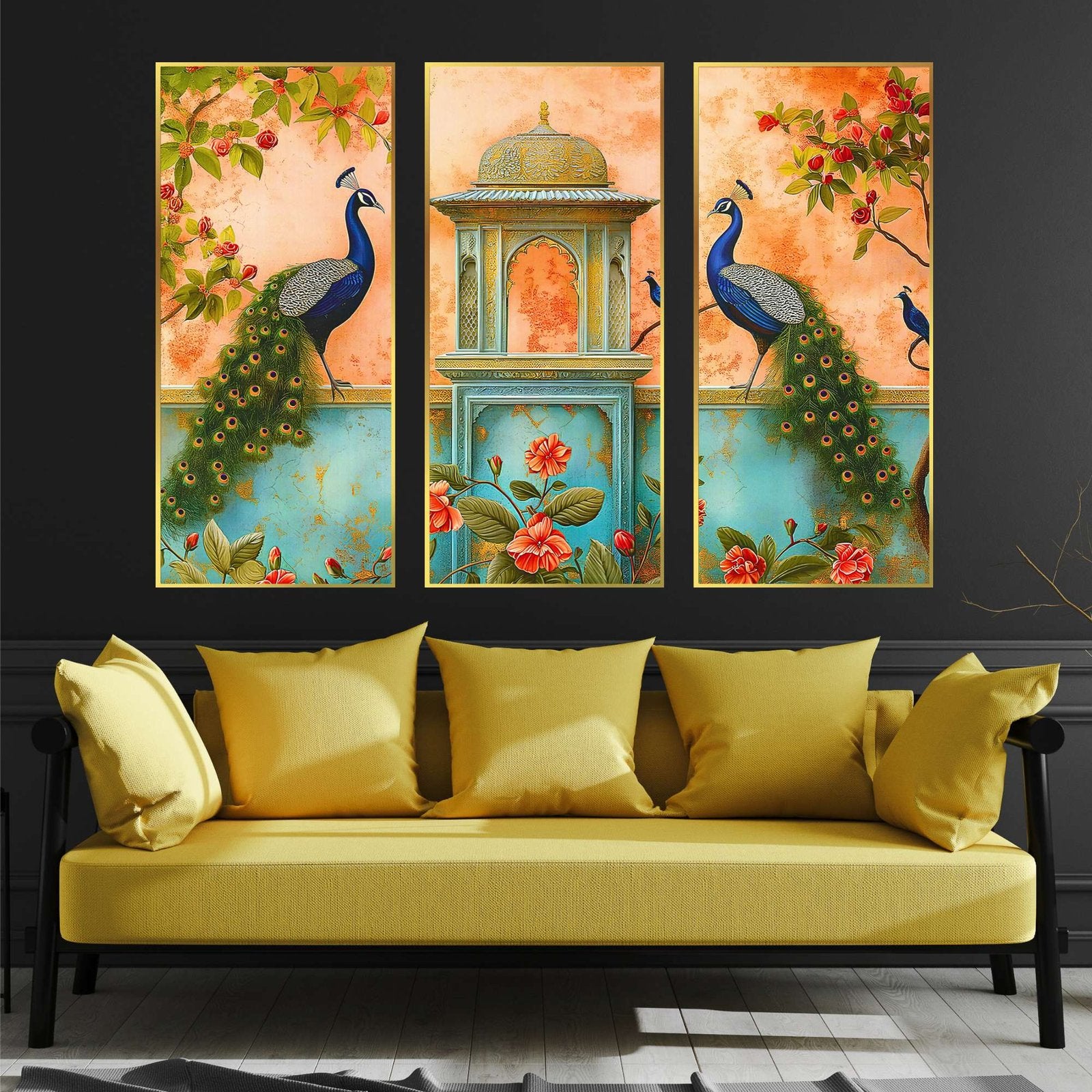 Set of Two Wall Paintings for Wall Dacoration Golden Framed Wall Paintings for Living Room & Bedroom Wall Art for Home Decoration & Office Wall Décor (14×11 inch CH-GD2-22)