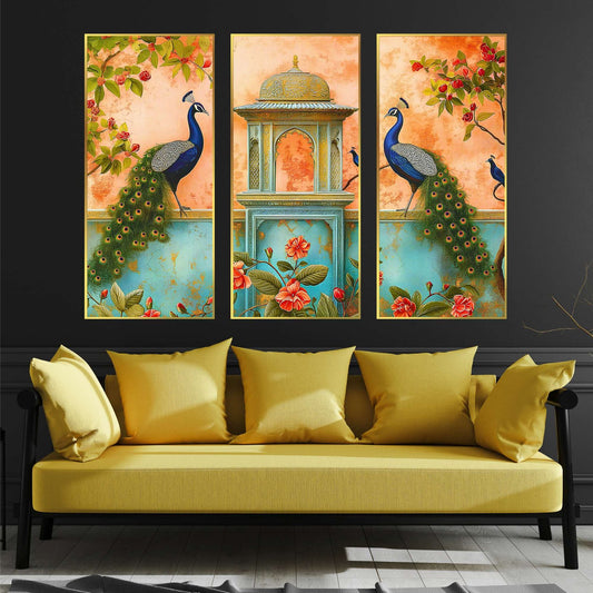 Set of Two Wall Paintings for Wall Dacoration Golden Framed Wall Paintings for Living Room & Bedroom Wall Art for Home Decoration & Office Wall Décor (14×11 inch CH-GD2-22)