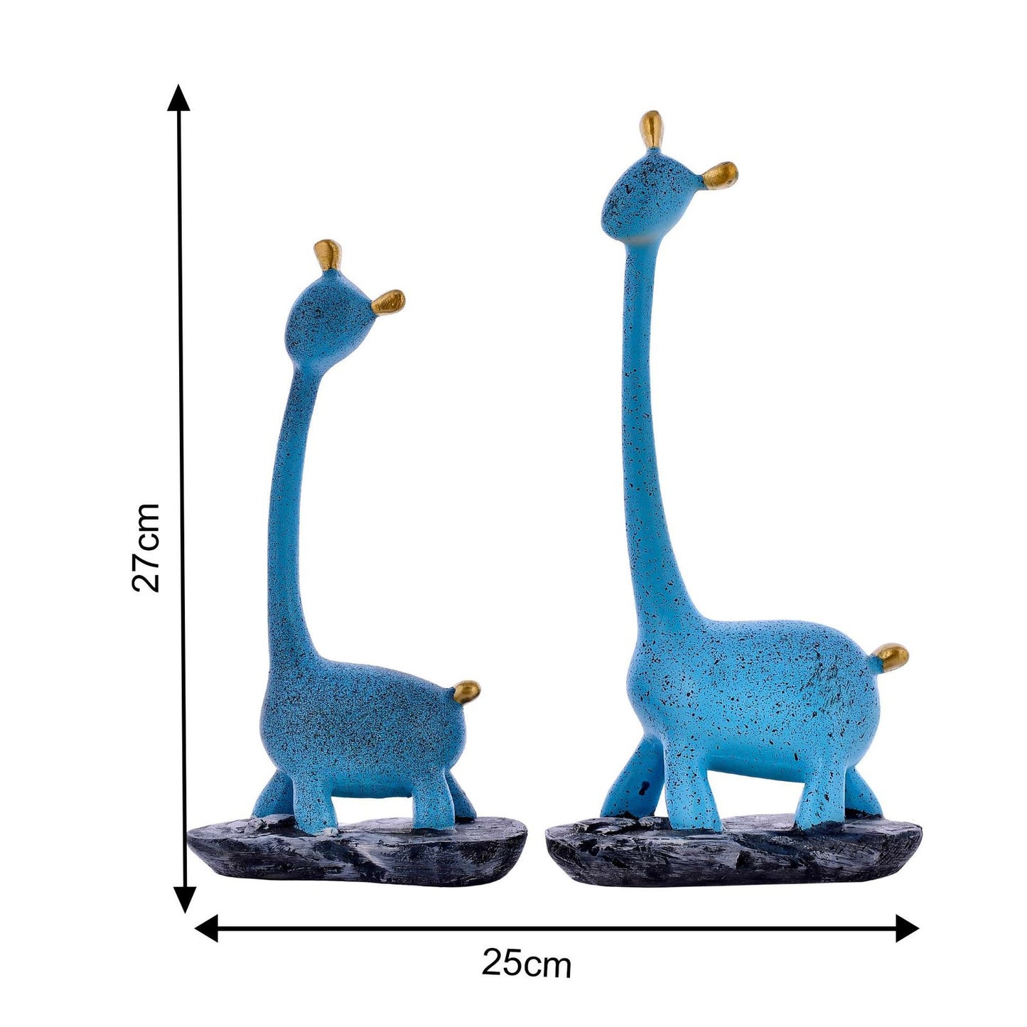 Giraffe Pair Antique Finish Showpiece