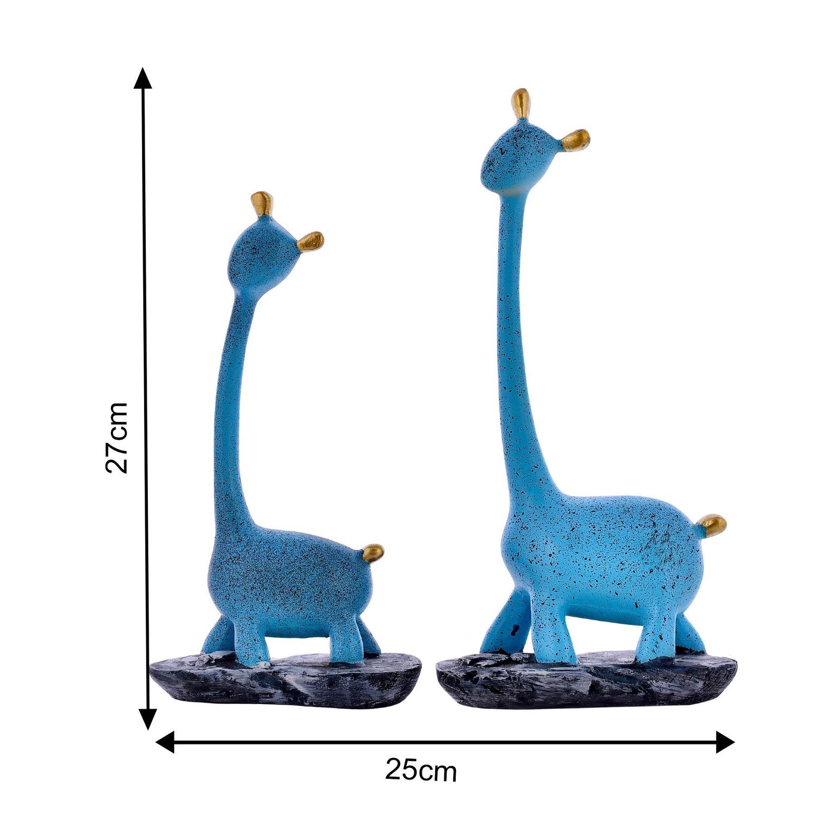 Giraffe Pair Antique Finish Showpiece