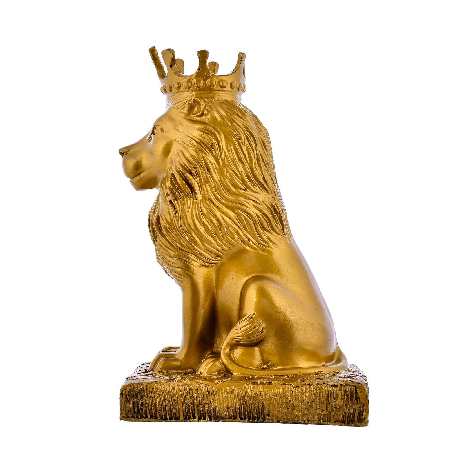 Lion Statue with Crown Sculpture