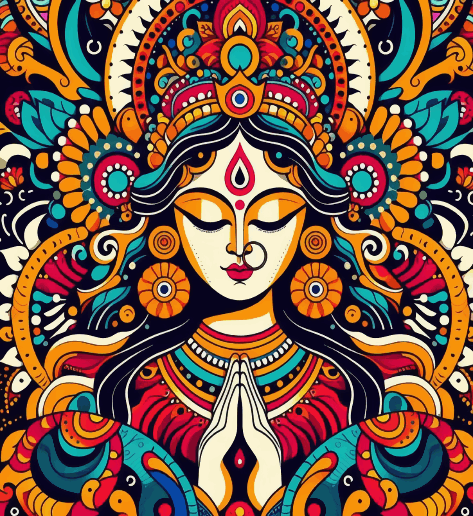 Multicolor Mataji Portrait