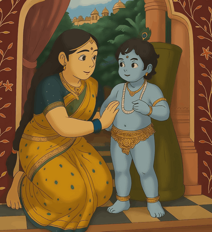 Yashoda and Natkhat Bal krishna - Ghibli Addition Krishnaji