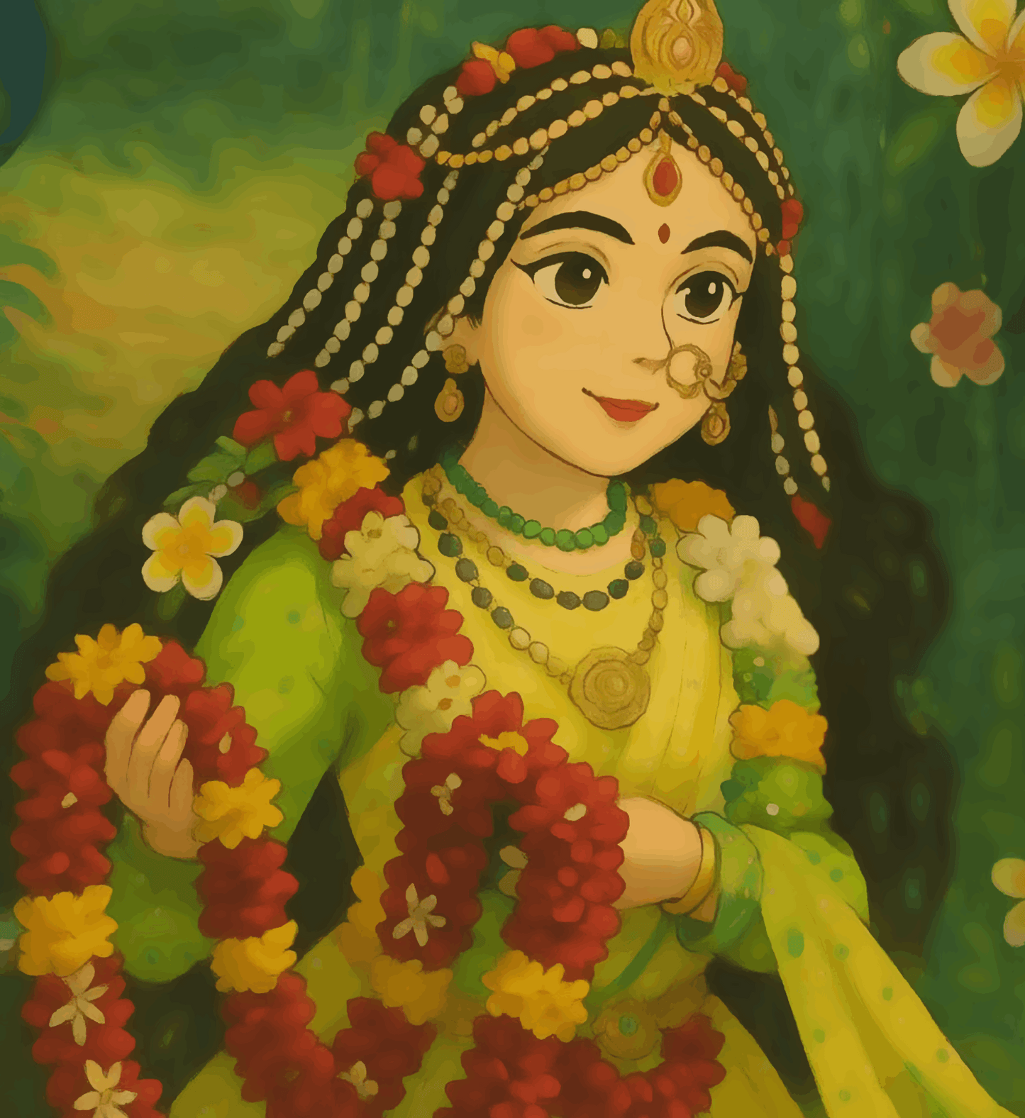 Radha, The Queen of Vrindavan - Ghibli Addition Radhaji