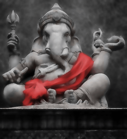 Red Drape of the Divine - Ganeshji