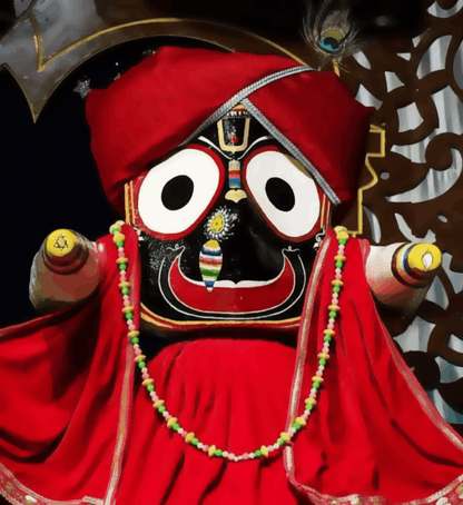 Lord Jagannath in Red Attire - Vishnuji