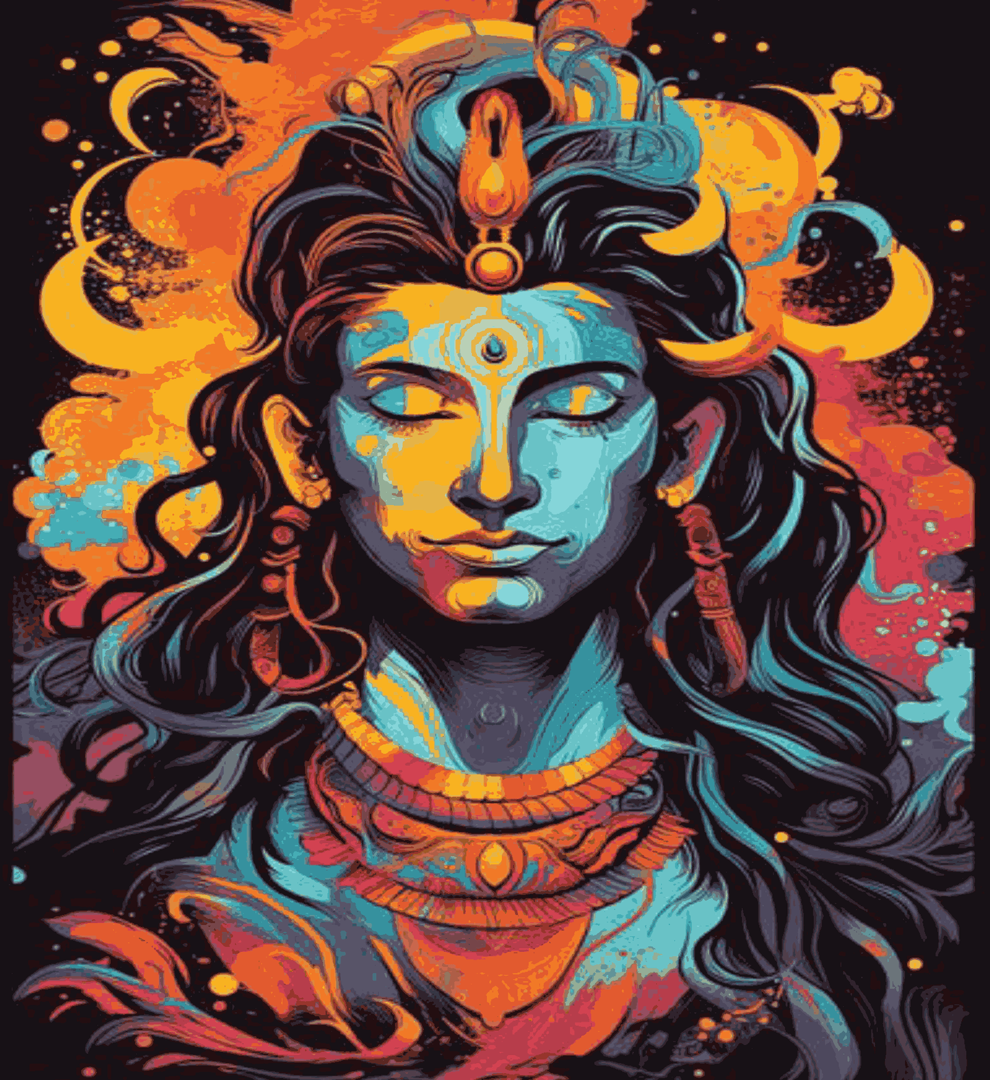 Mahadev's Coloring Meditation Portrait