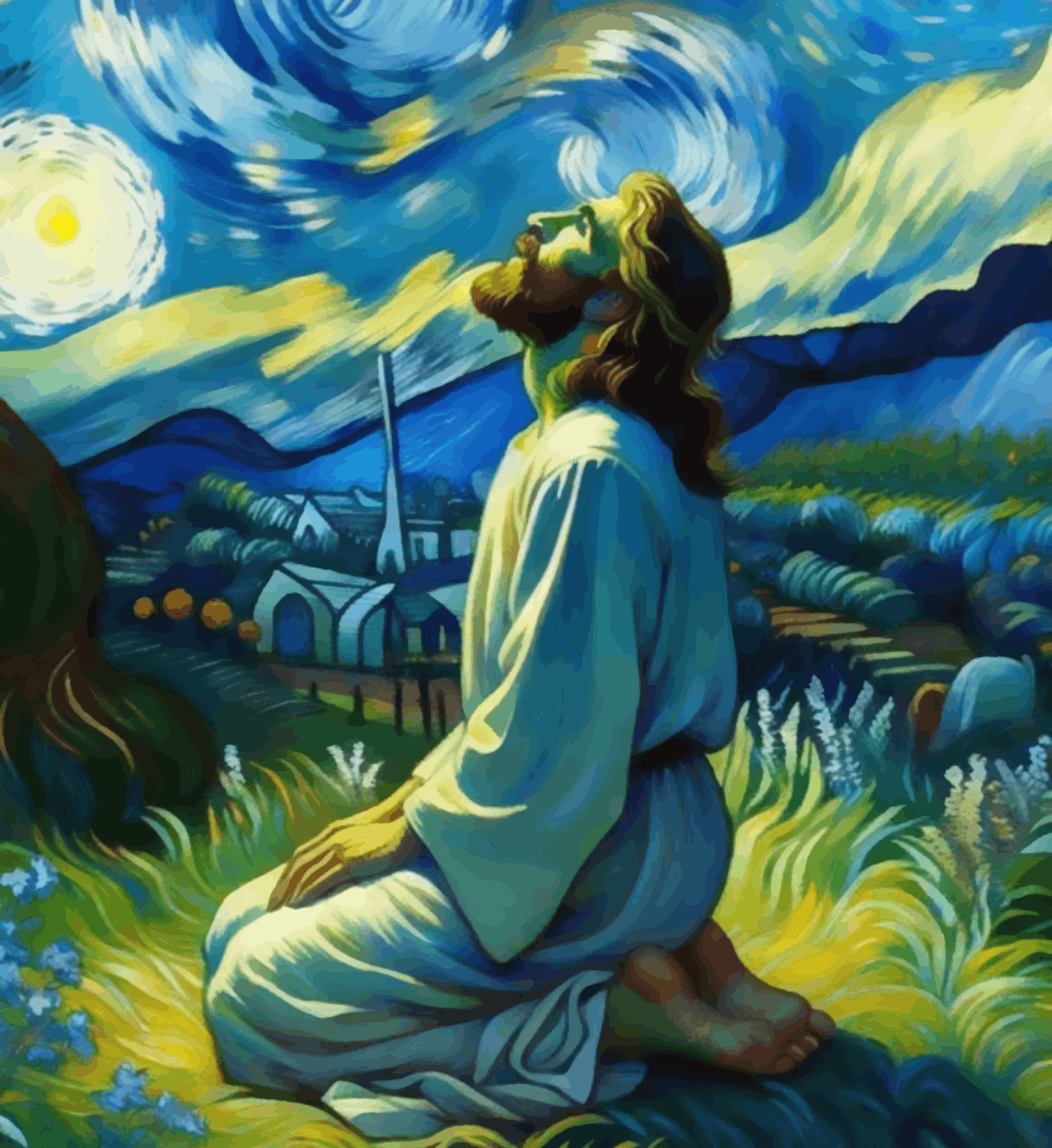 Jesus Van Gogh Art