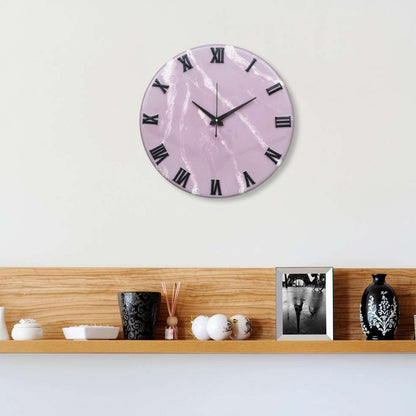 Exquisite Wooden Handmade Wall Clock Pink With White Printed Acrylic Wall Clock for Home & Office Decorative Big Size Clock (16 Inch)