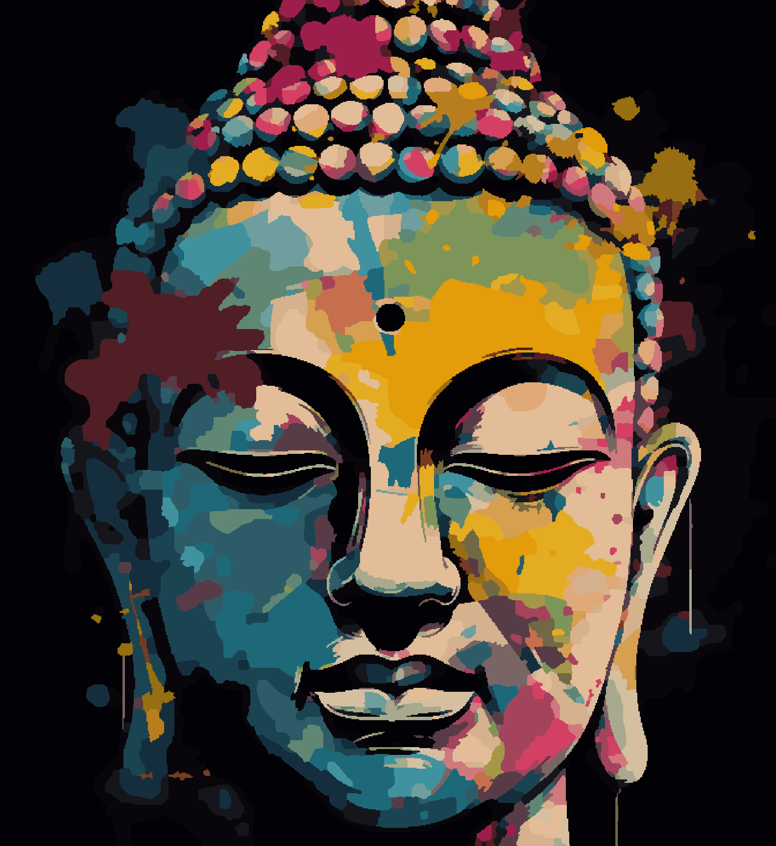 Buddha Colourful Patches