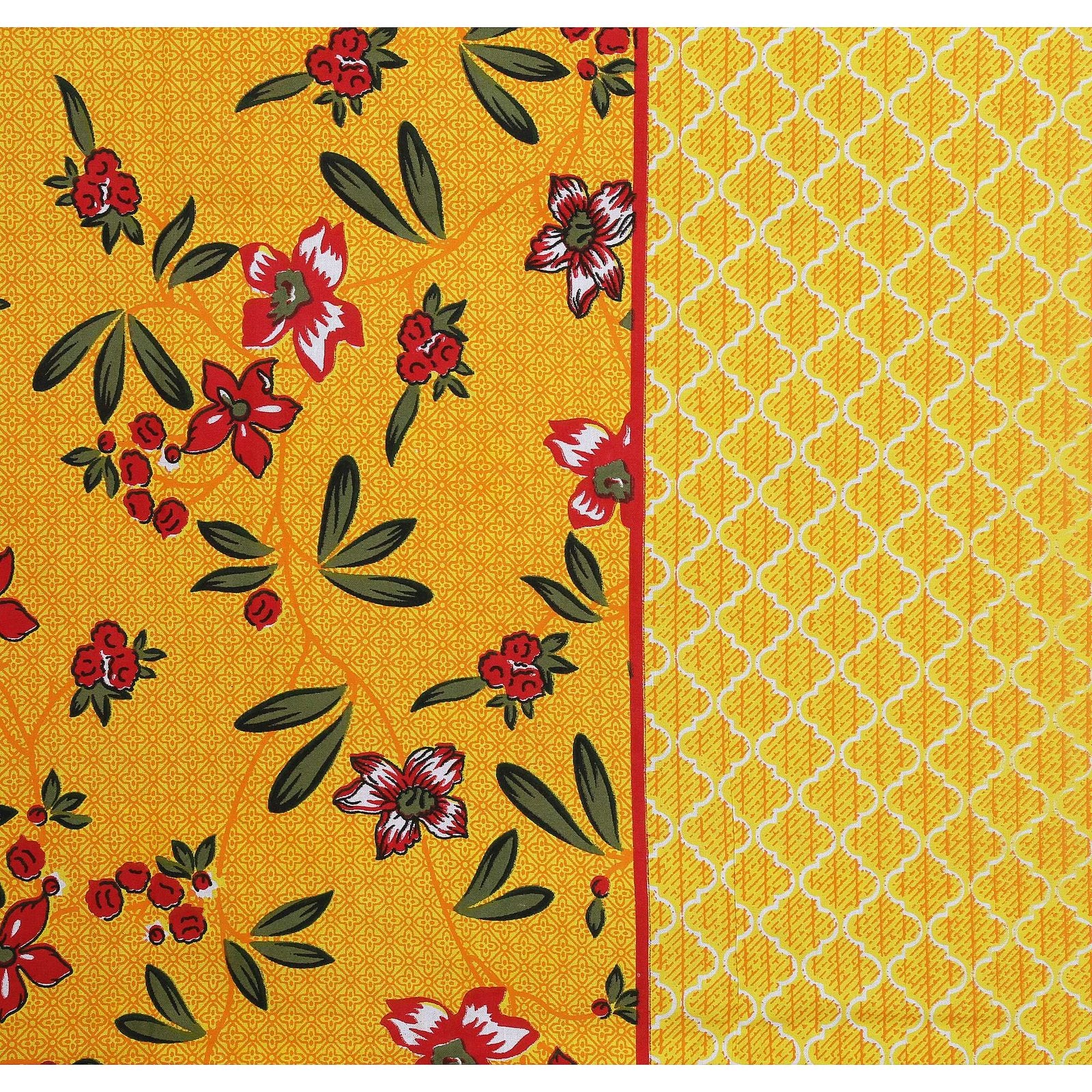 100% Pure Cotton Traditional Printed Bedsheet for Double Bed King Size Bedsheet with 2 Pillow Covers