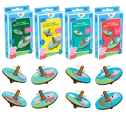 Peppa's DIY Spinning Tops (4 Packs) - Learn Balance & Motion