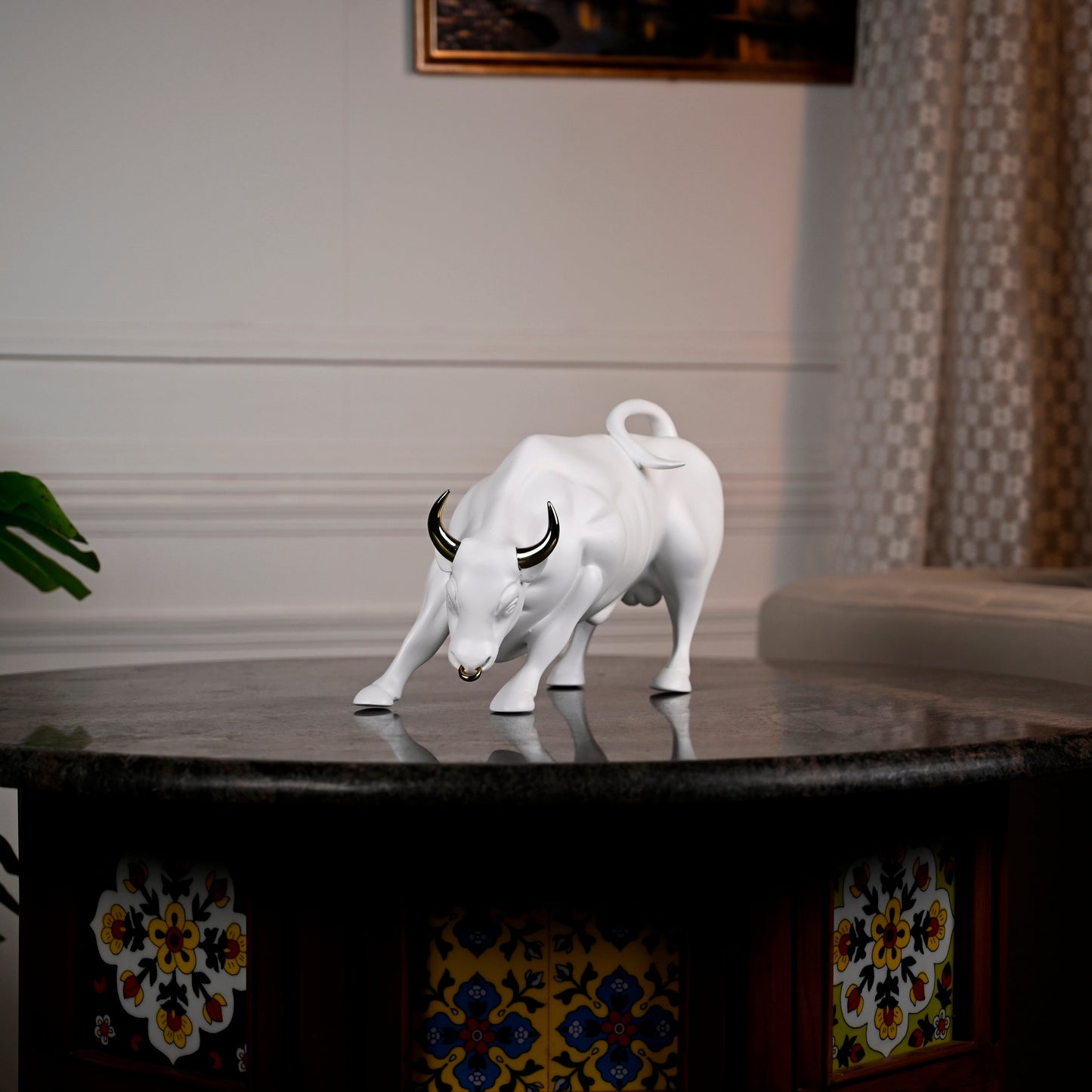 Artarium Abstract Art Charging Bull Figurine Idol