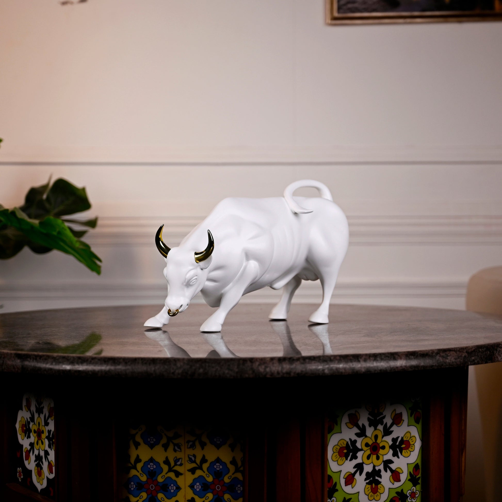 Artarium Abstract Art Charging Bull Figurine Idol