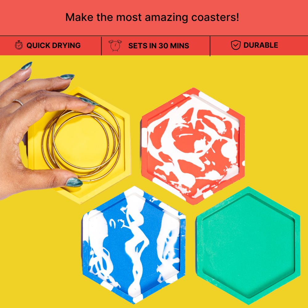 DIY Jesmonite Hexagon Coaster Kit