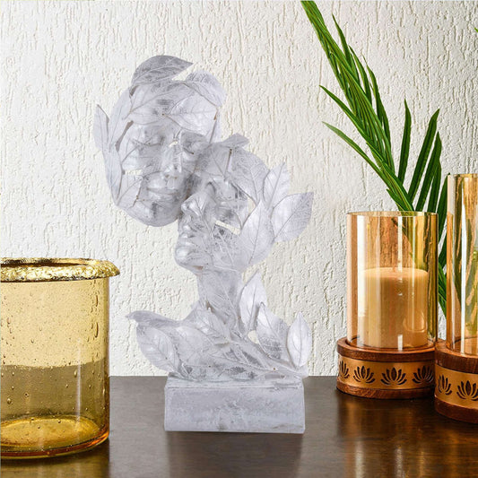 RomentIc Love Couple Face Statue silver Showpiece for Home Decor in Showpieces &amp;Figurine table Decorations Items