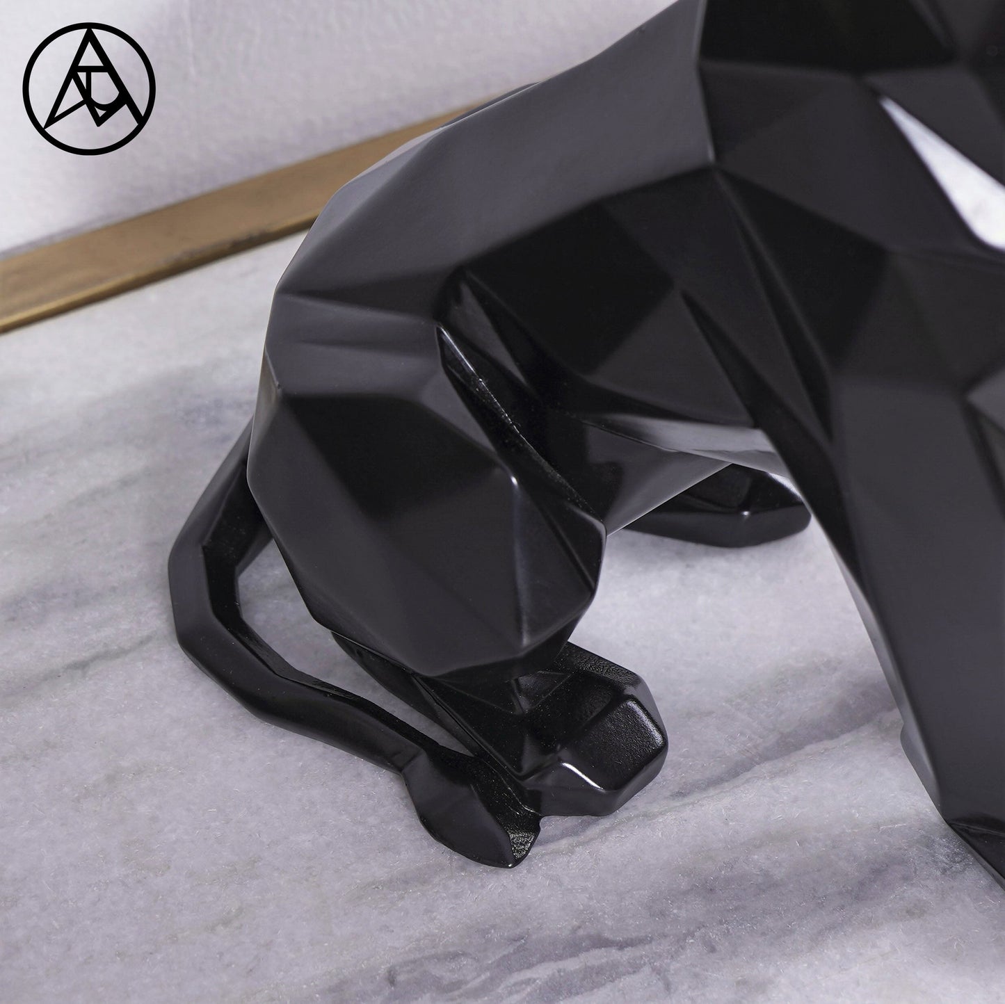 Artarium Stylized Geometric Sitting Lion Figurine Idol