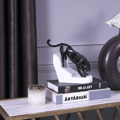 Artarium Modern Geometric Leaping Jaguar Figurine Idol