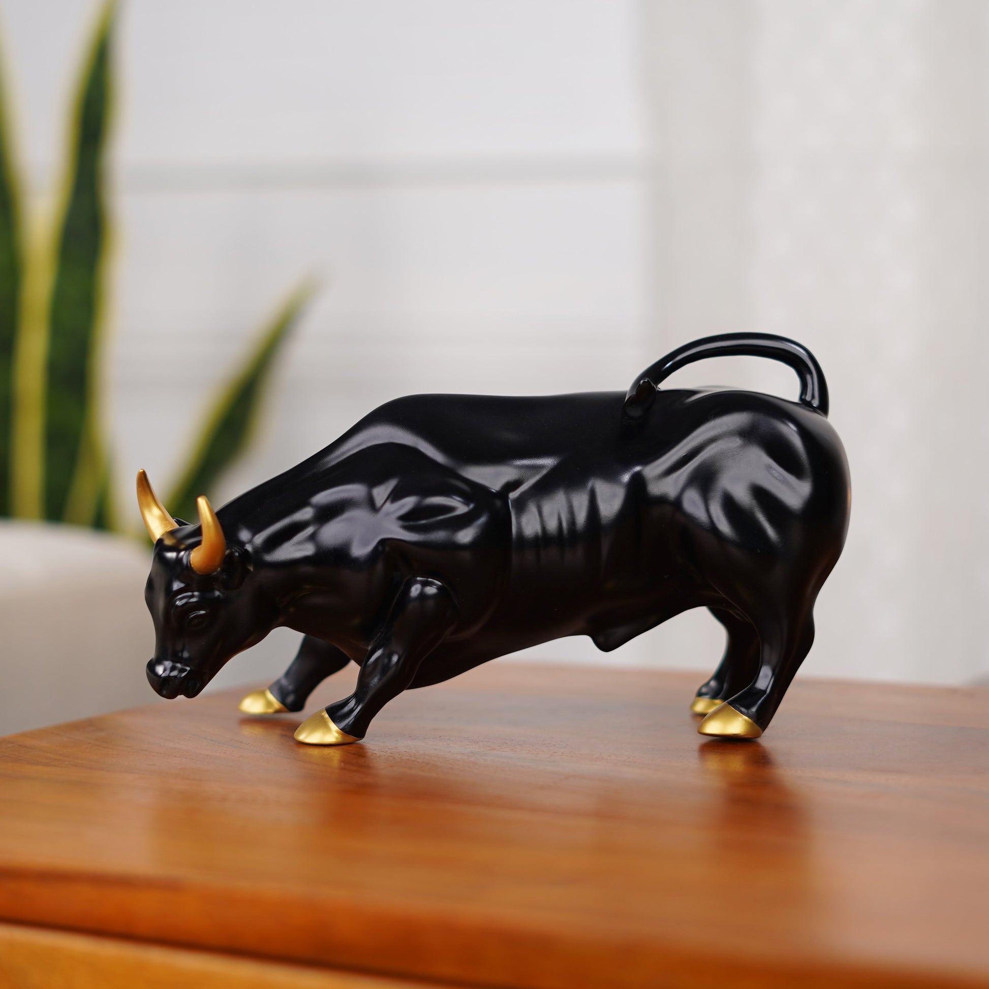 Artarium Abstract Art Charging Bull Figurine Idol