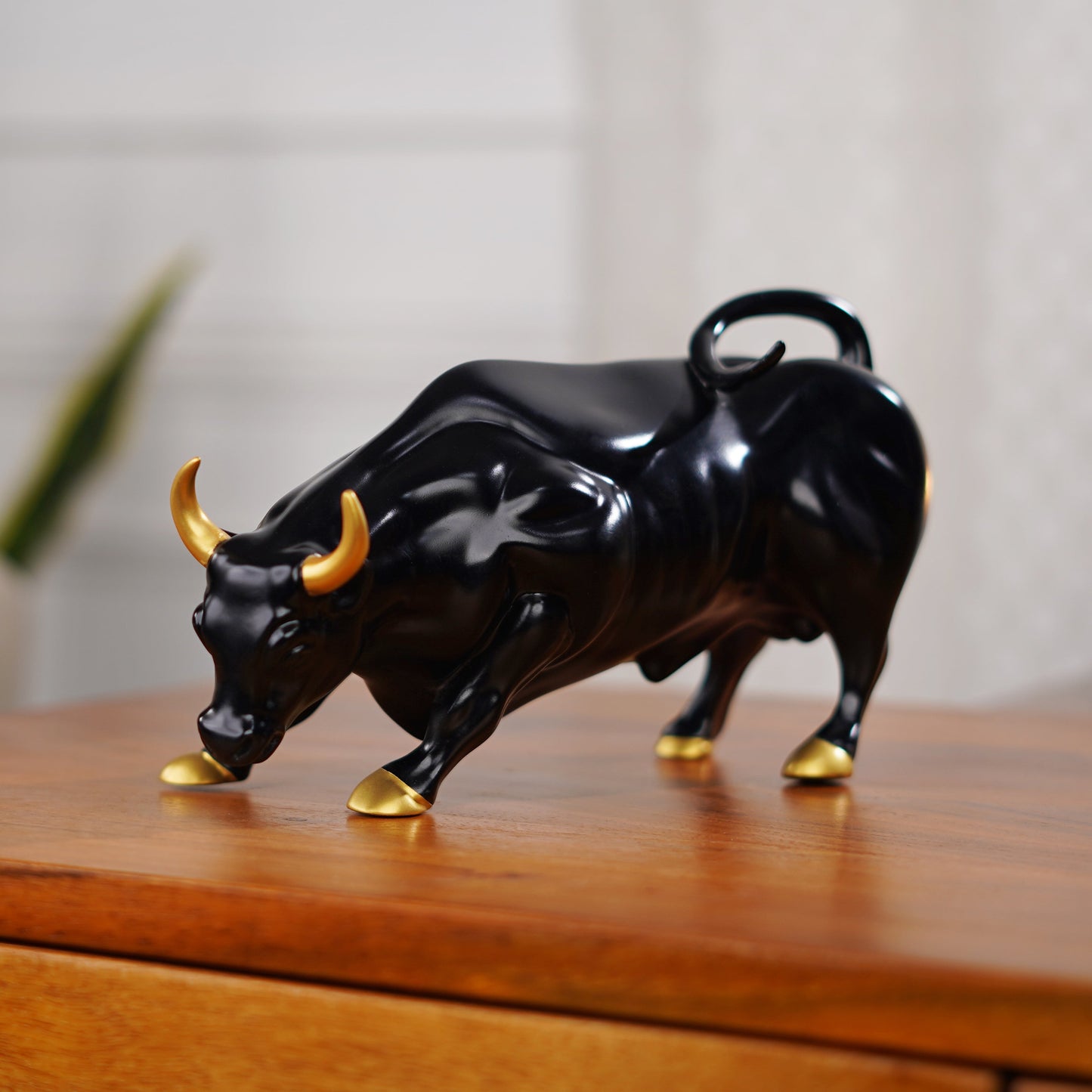 Artarium Abstract Art Charging Bull Figurine Idol