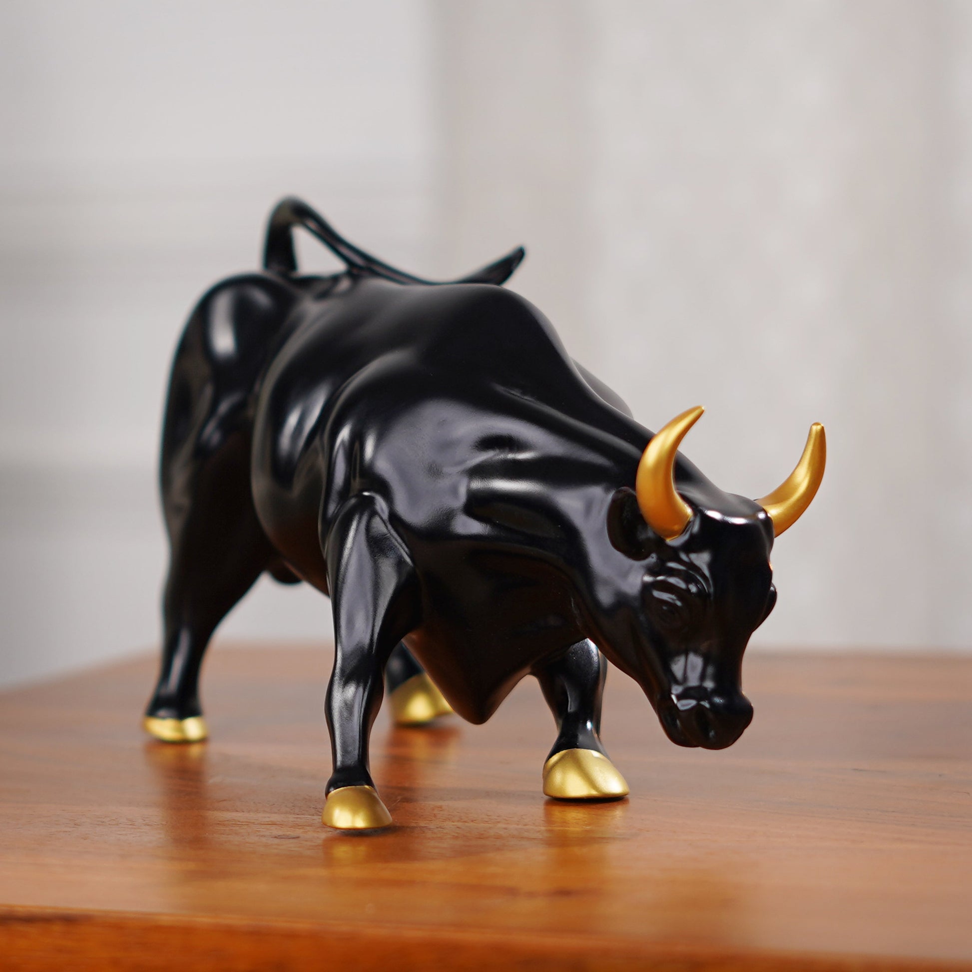 Artarium Abstract Art Charging Bull Figurine Idol