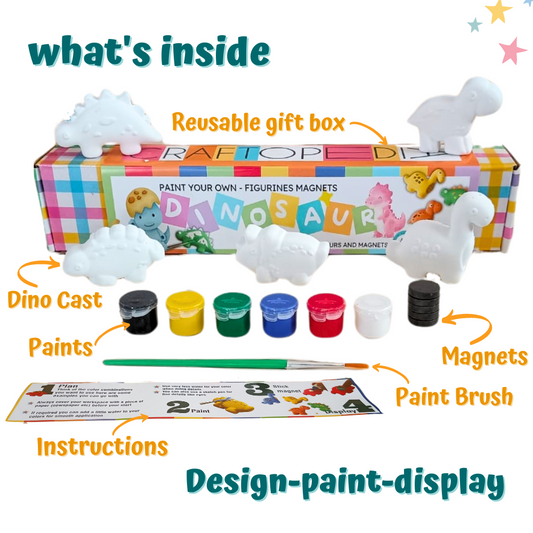 Paint Your Own Dino Ceramic Magnets
