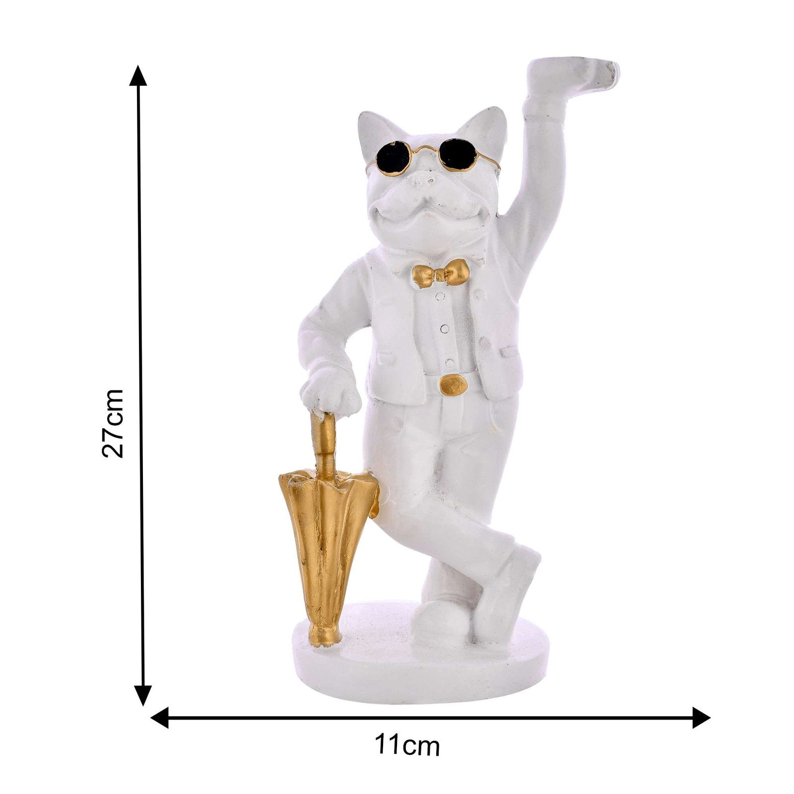 Standing White Bull Dog Sculpture