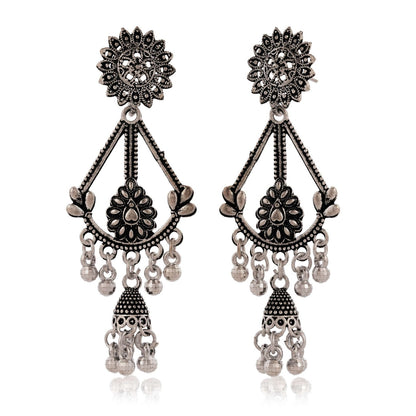 Women’s Handmade Traditional Jhumki With Moon Chandbali Design Ethnic Wedding Wear Earrings For Women