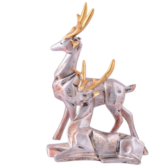 Resin Deer Head Showpiece Animal Figurine for Table Top Good Luck Vaastu Statue