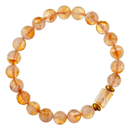 Citrine Tumbler Bracelet for Women Men’s Gifts – Protection Healing Crystal Bracelet – 8mm Gemstone Beaded Adjustable
