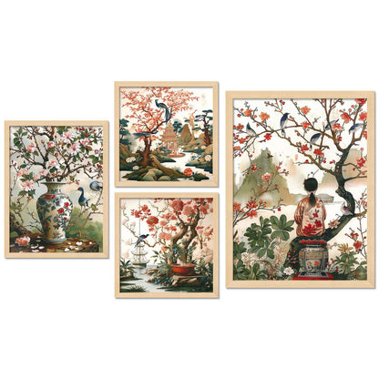 SET OF 4 DIGITAL WALL PAINTING