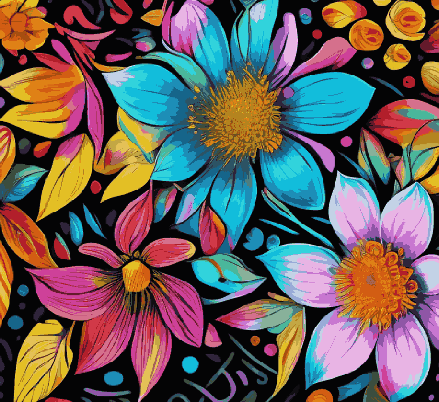 Flower Blue Pink