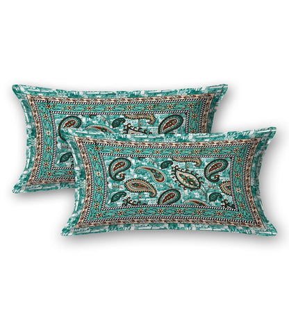 100% Pure Cotton Traditional Printed Bedsheet for Double Bed King Size Bedsheet with 2 Pillow Covers