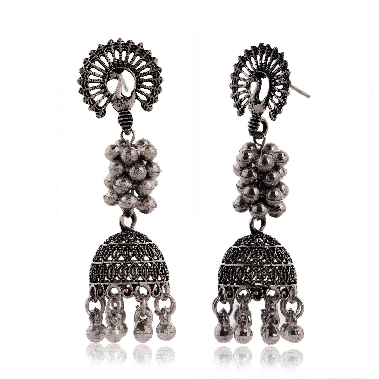 Women’s Indian Bollywood Stylish AZ838-OXidised Earrings Traditional Ethnic Jhumka/Jhumki Earrings for Women Unique Design -AZ838-OX-ER7