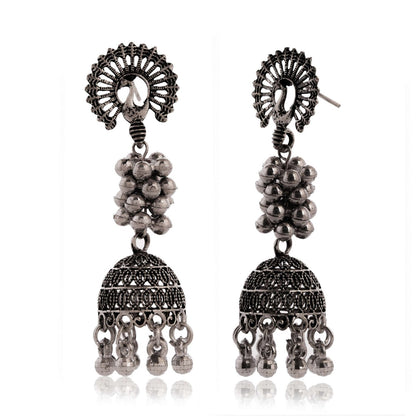 Women’s Indian Bollywood Stylish AZ838-OXidised Earrings Traditional Ethnic Jhumka/Jhumki Earrings for Women Unique Design -AZ838-OX-ER7