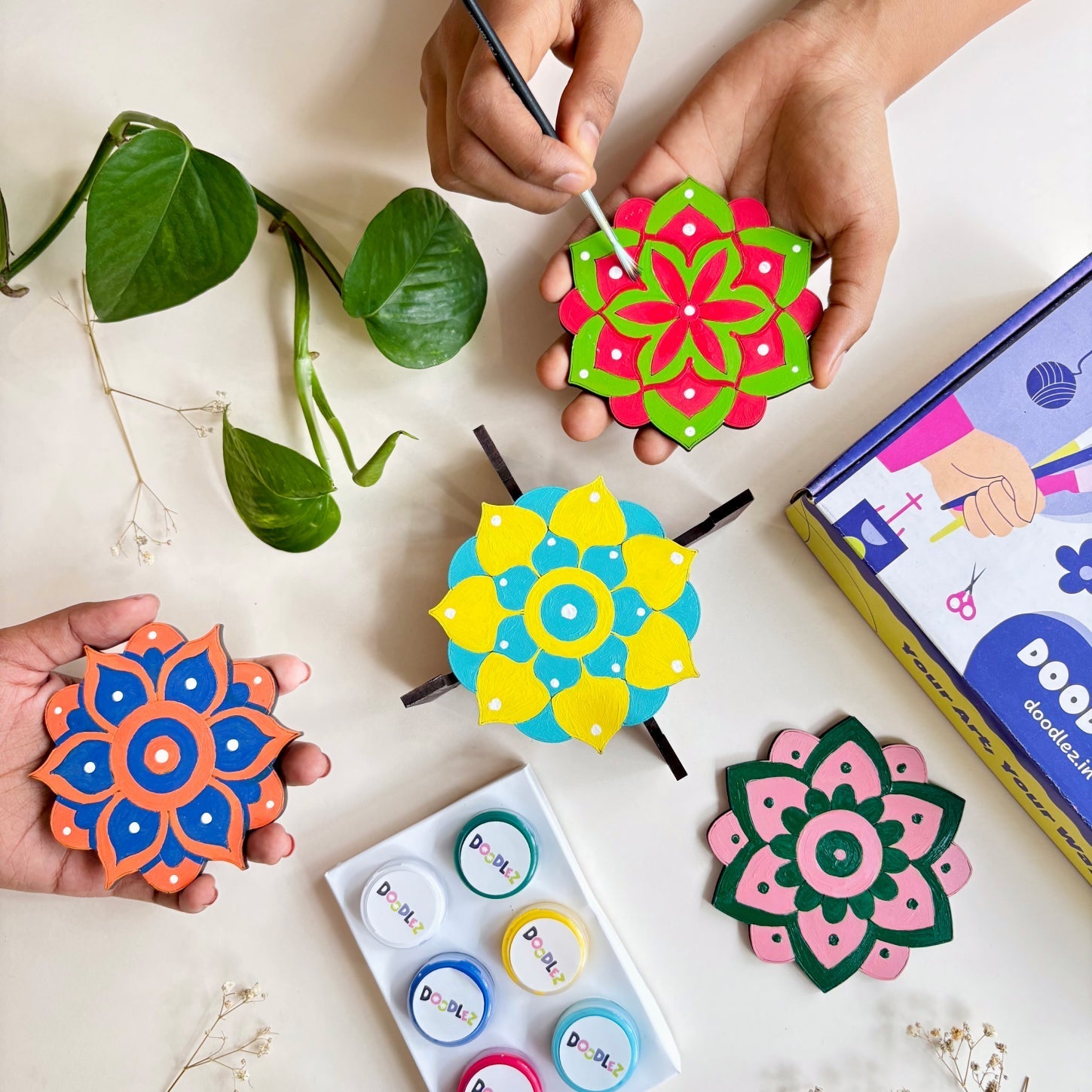 Floral Mandala Coasters Kit