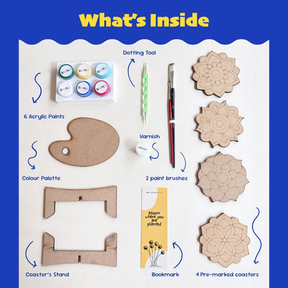 Floral Mandala Coasters Kit