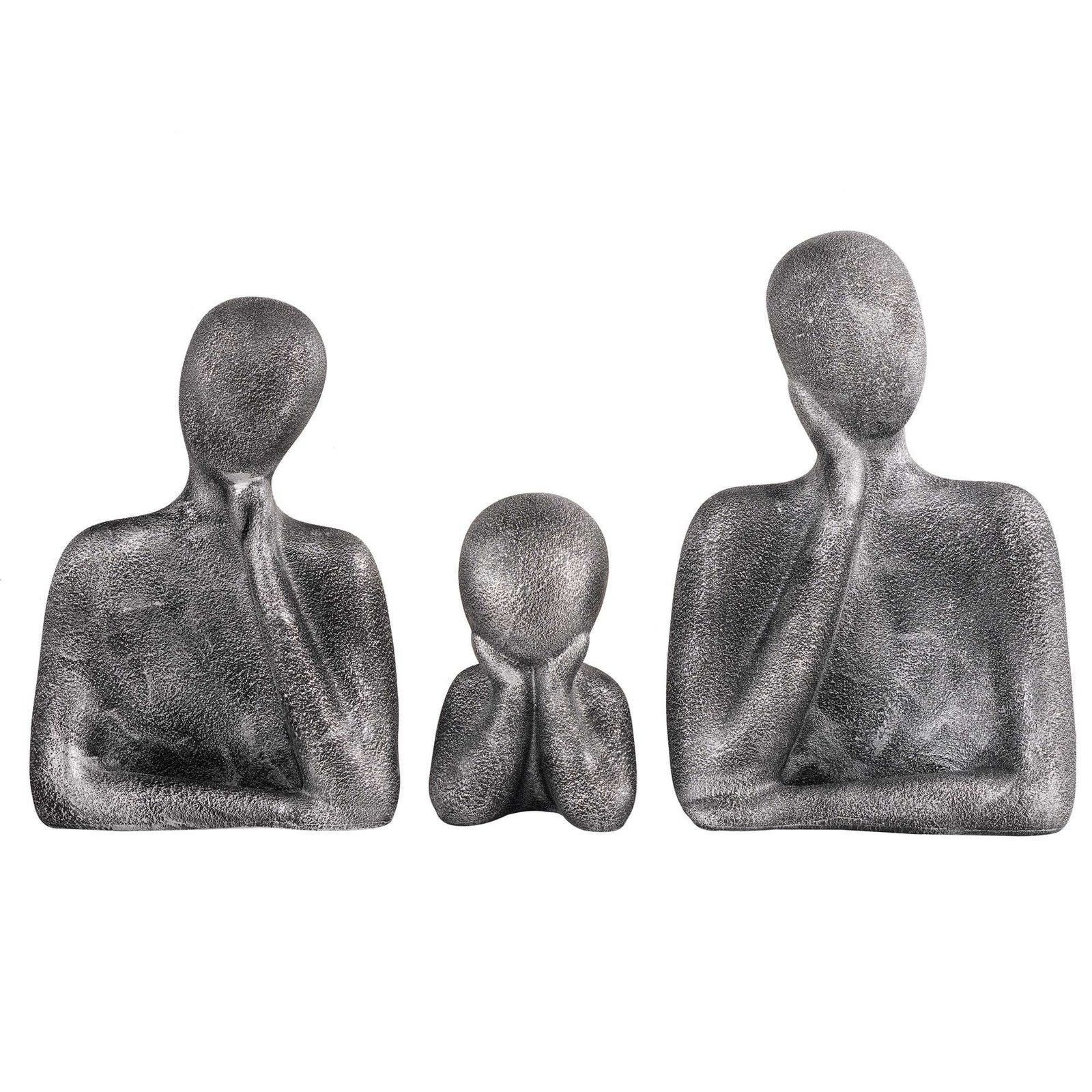 FAMILY Of Three Ornaments Abstract Home Souvenirs Statues Decoration for Home Character gray