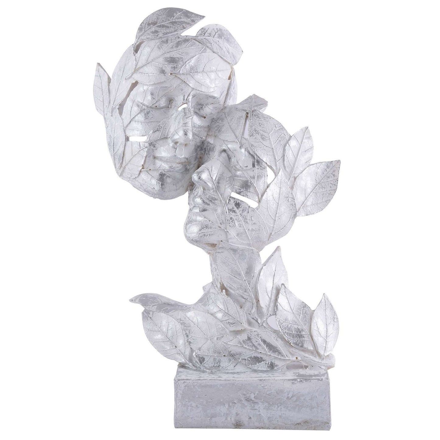 RomentIc Love Couple Face Statue silver Showpiece for Home Decor in Showpieces &amp;Figurine table Decorations Items