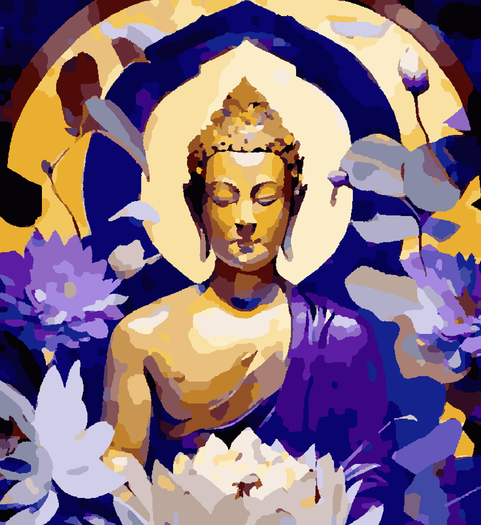 Golden Buddha in Blue